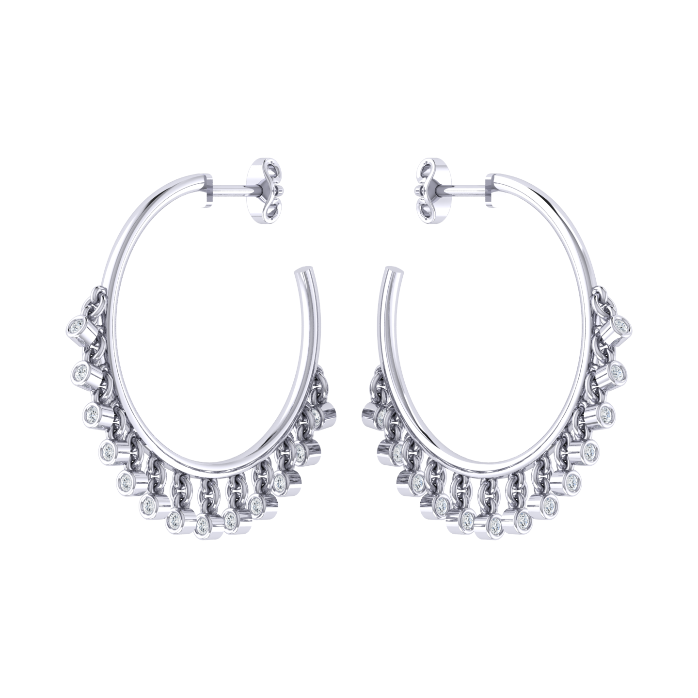 White Gold Diamond Earrings - Crystal Knot [wg]