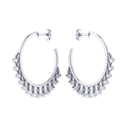 White Gold Diamond Earrings - Crystal Knot [wg]