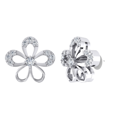 White Gold Diamond Earrings - Stellar Studs [wg]
