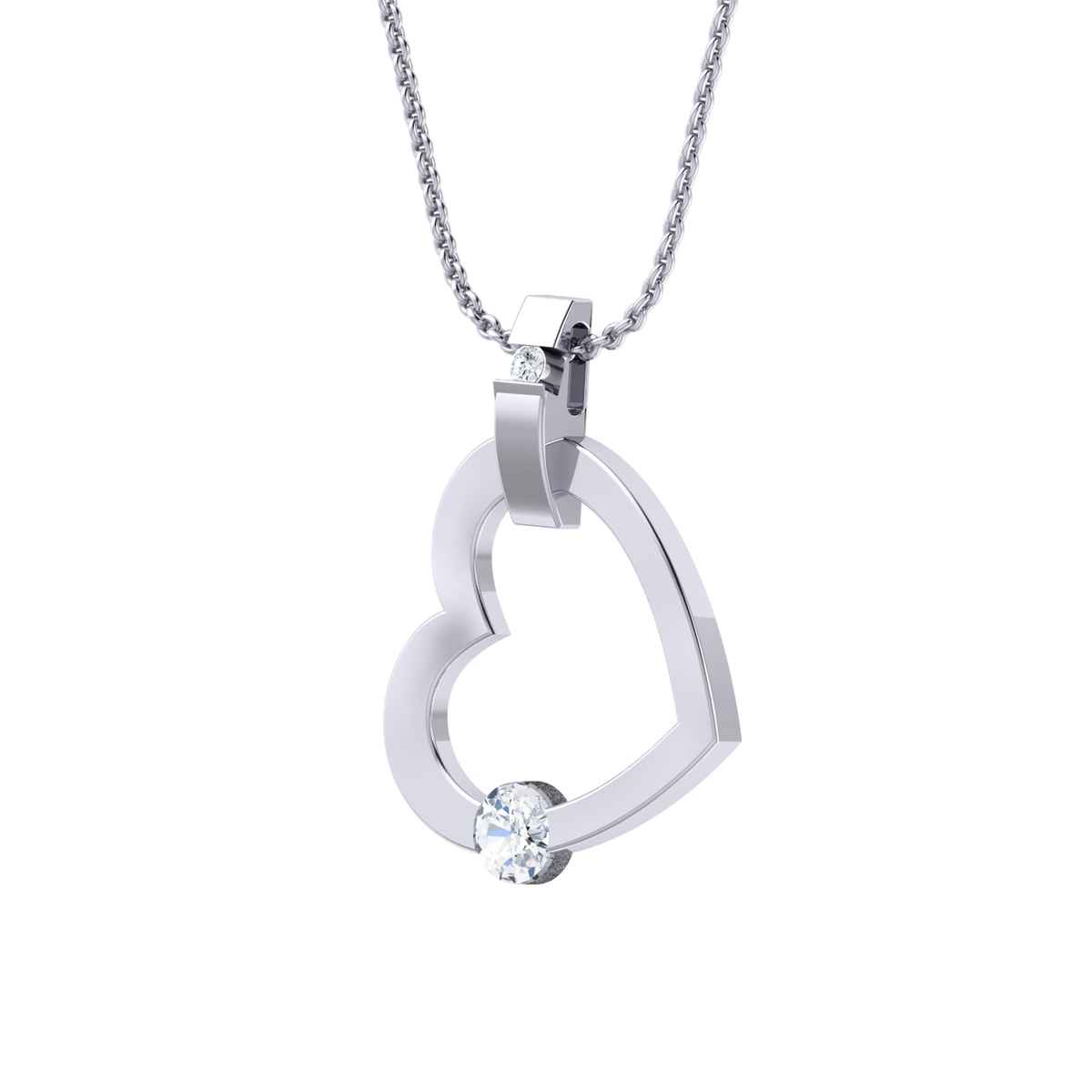 White Gold Diamond Pendant - Infinite Passion [wg]