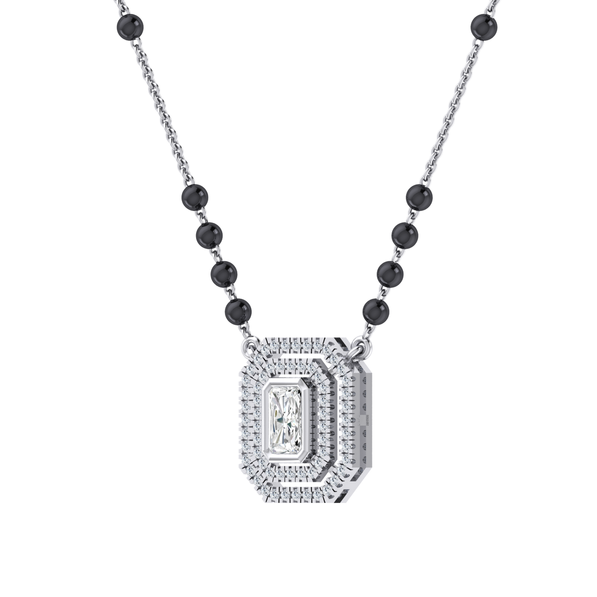 White Gold Diamond Mangalsutra - Regal Brilliance [wg]