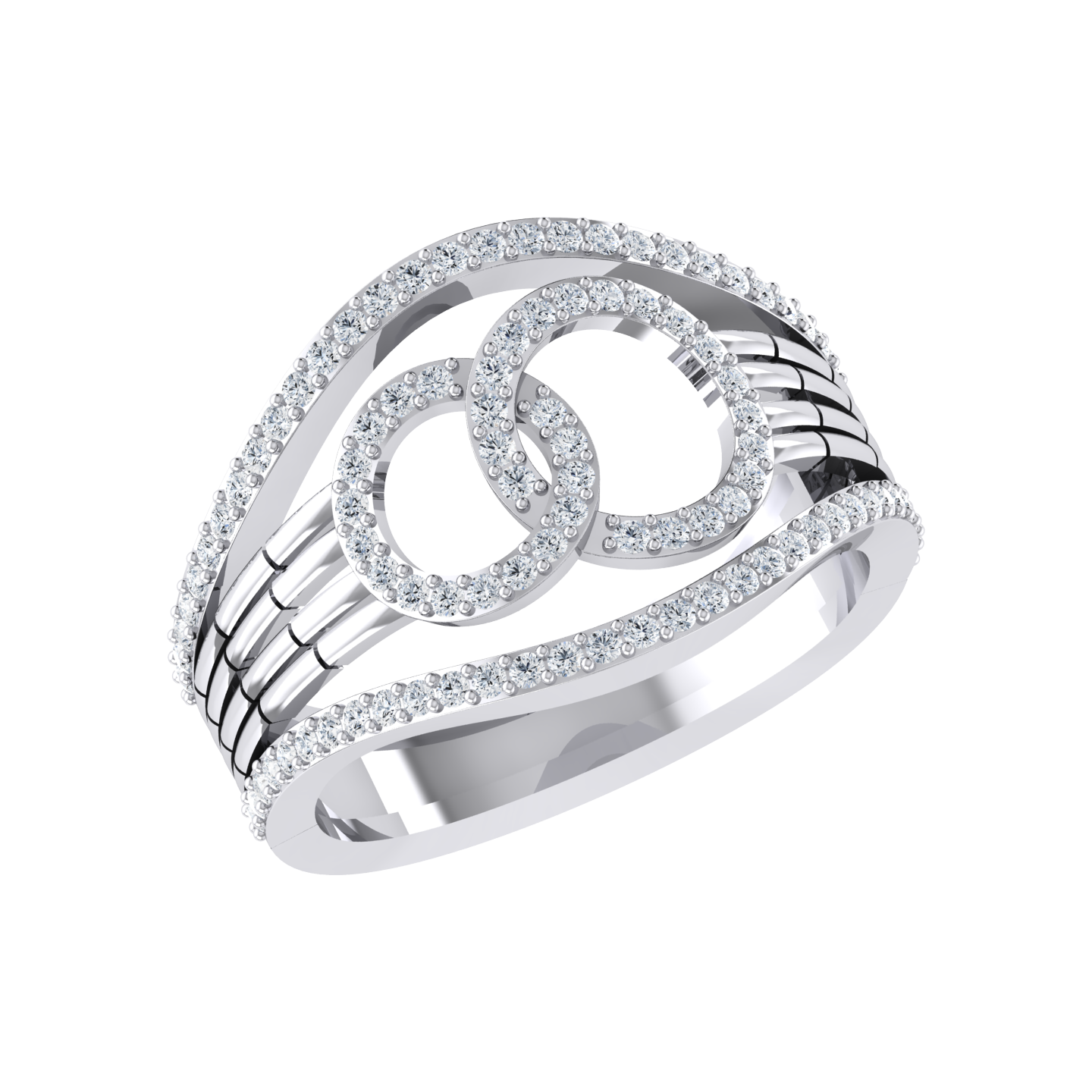 Dazzling Band White Gold Lab Grown Diamond Ring [wg]