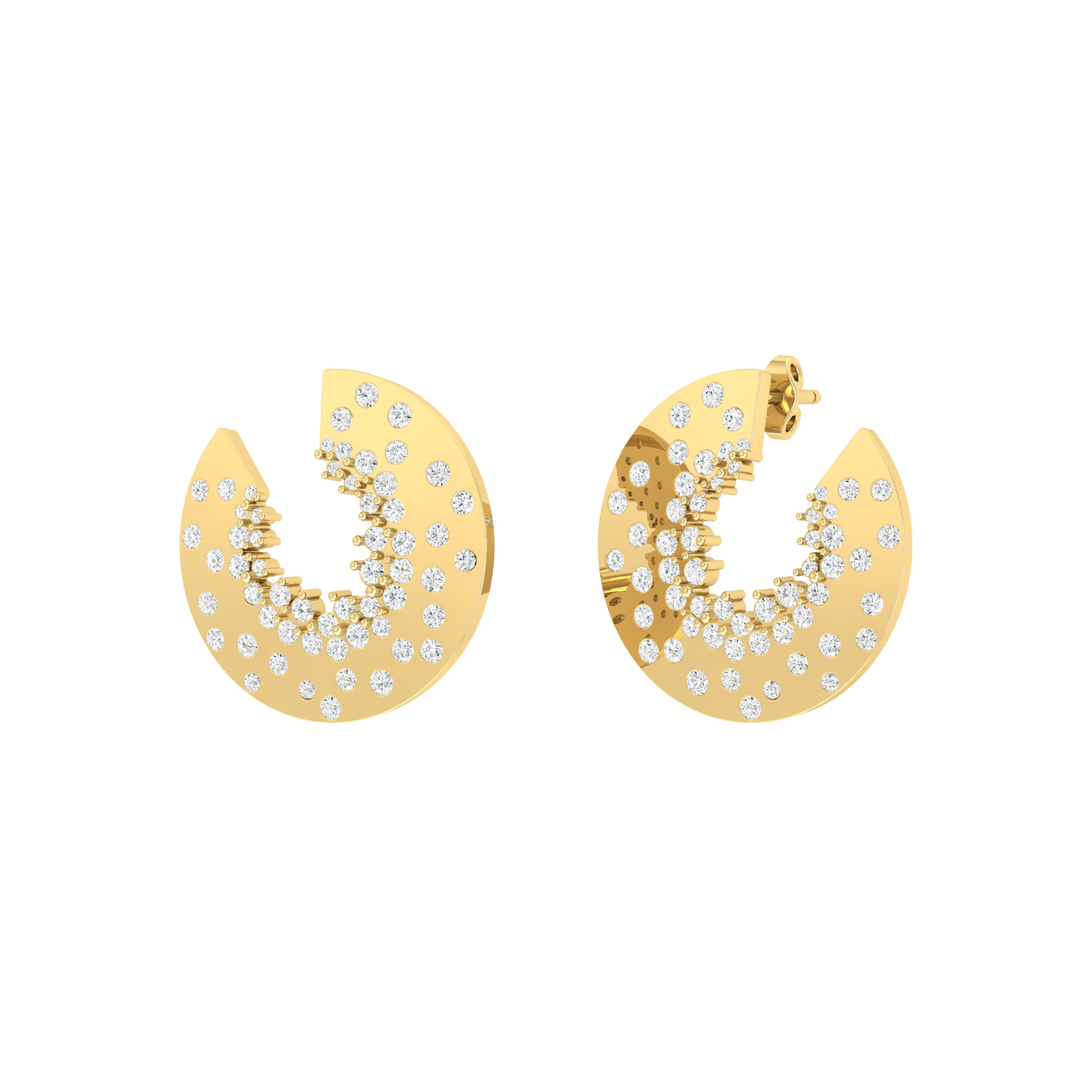 Yellow Gold Diamond Earrings - Celestial Shine [yg]