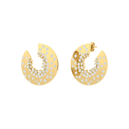 Yellow Gold Diamond Earrings - Celestial Shine [yg]