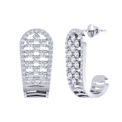 White Gold Diamond Earrings - Glittering Jewel [wg]