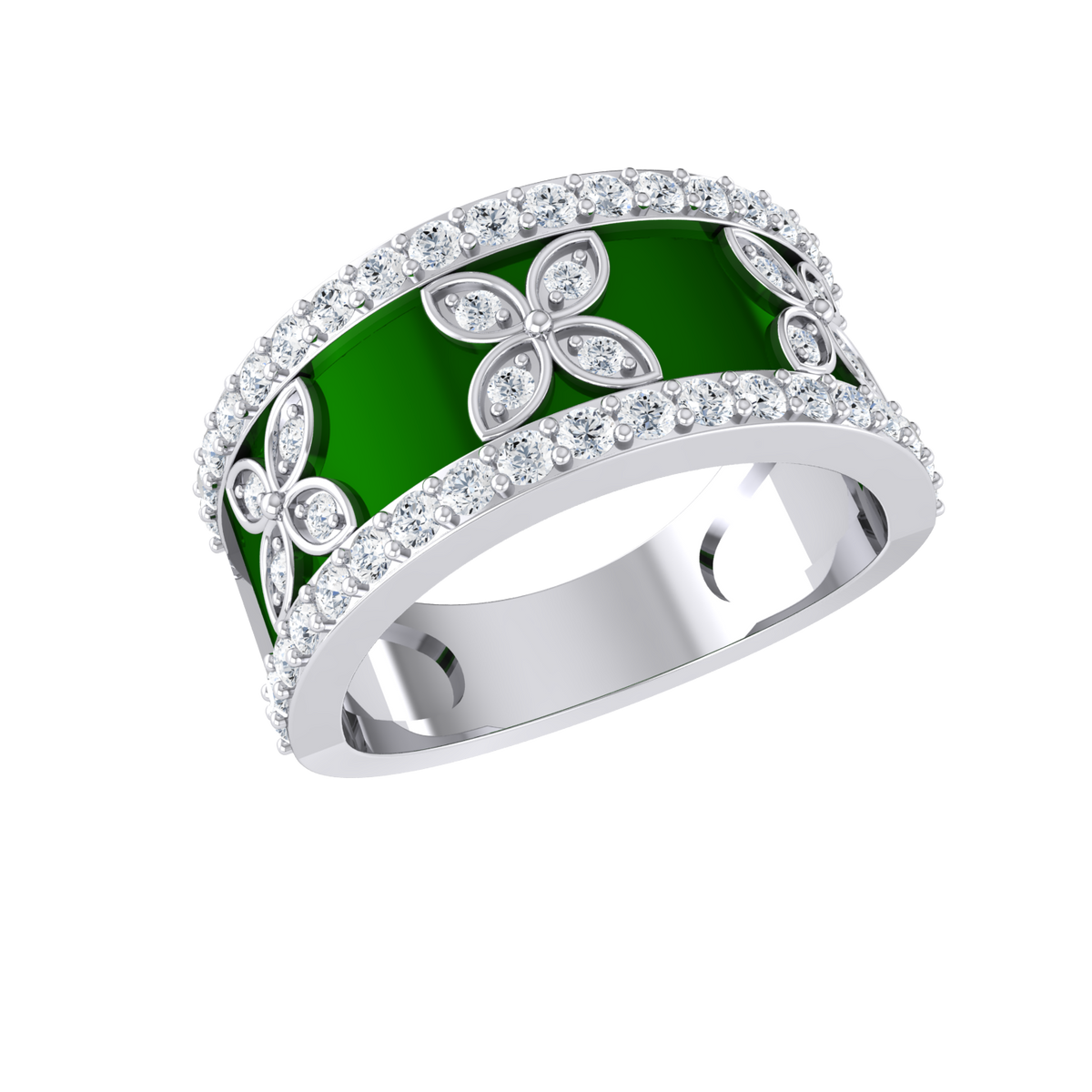 White Gold Diamond Ring - Floral Joy [wg]