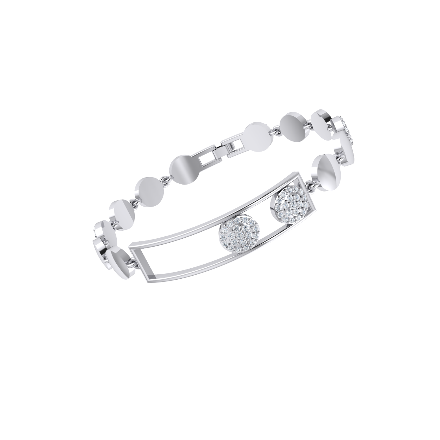 White Gold Diamond Bracelet - Opulent Orbit [wg]
