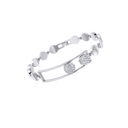 White Gold Diamond Bracelet - Opulent Orbit [wg]