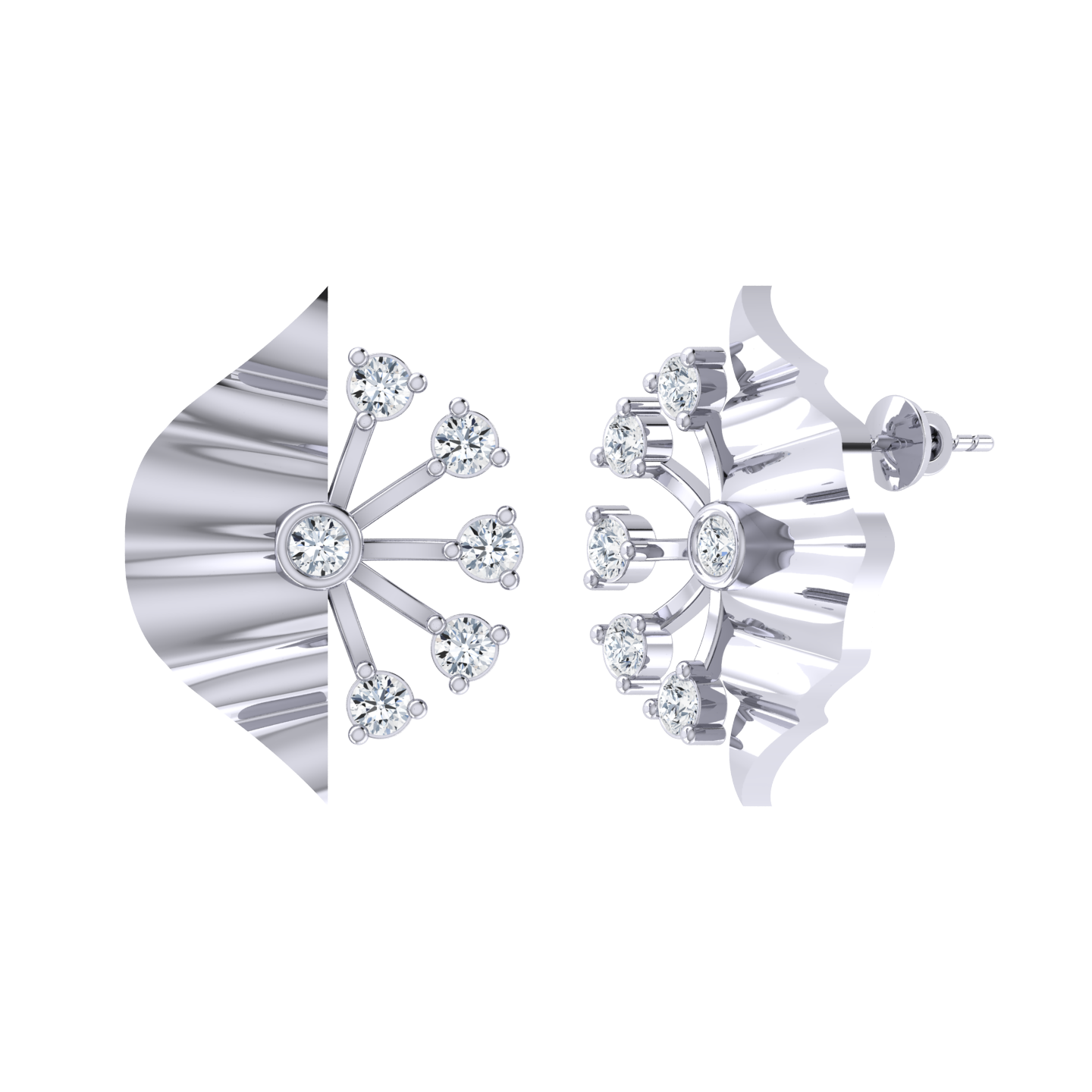 White Gold Diamond Earrings - Dazzle Dreams [wg]