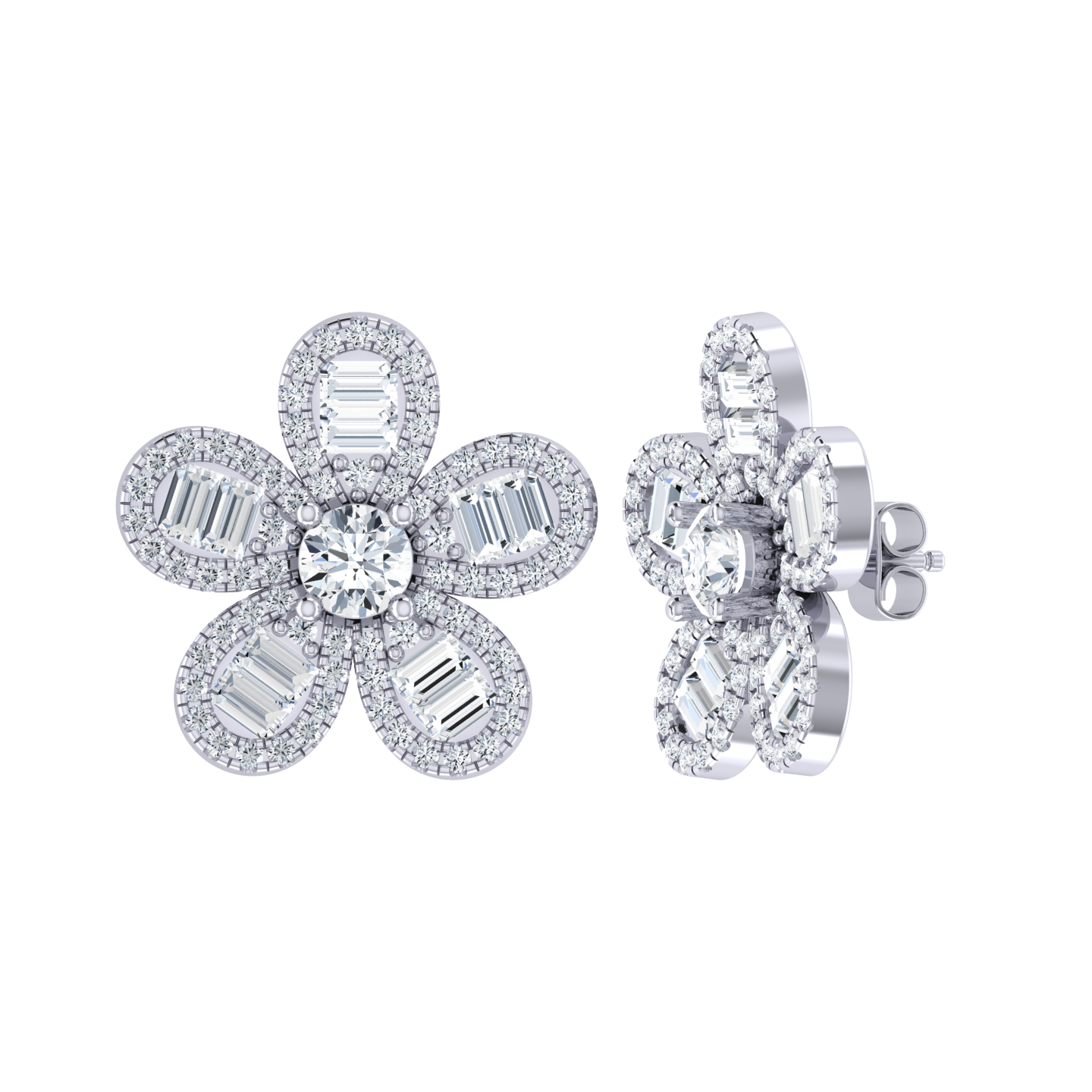 White Gold Diamond Earrings - Cascade Spark [wg]