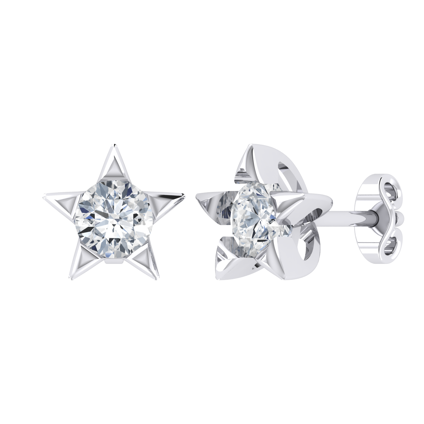 White Gold Diamond Earrings - Stellar Glow [wg]