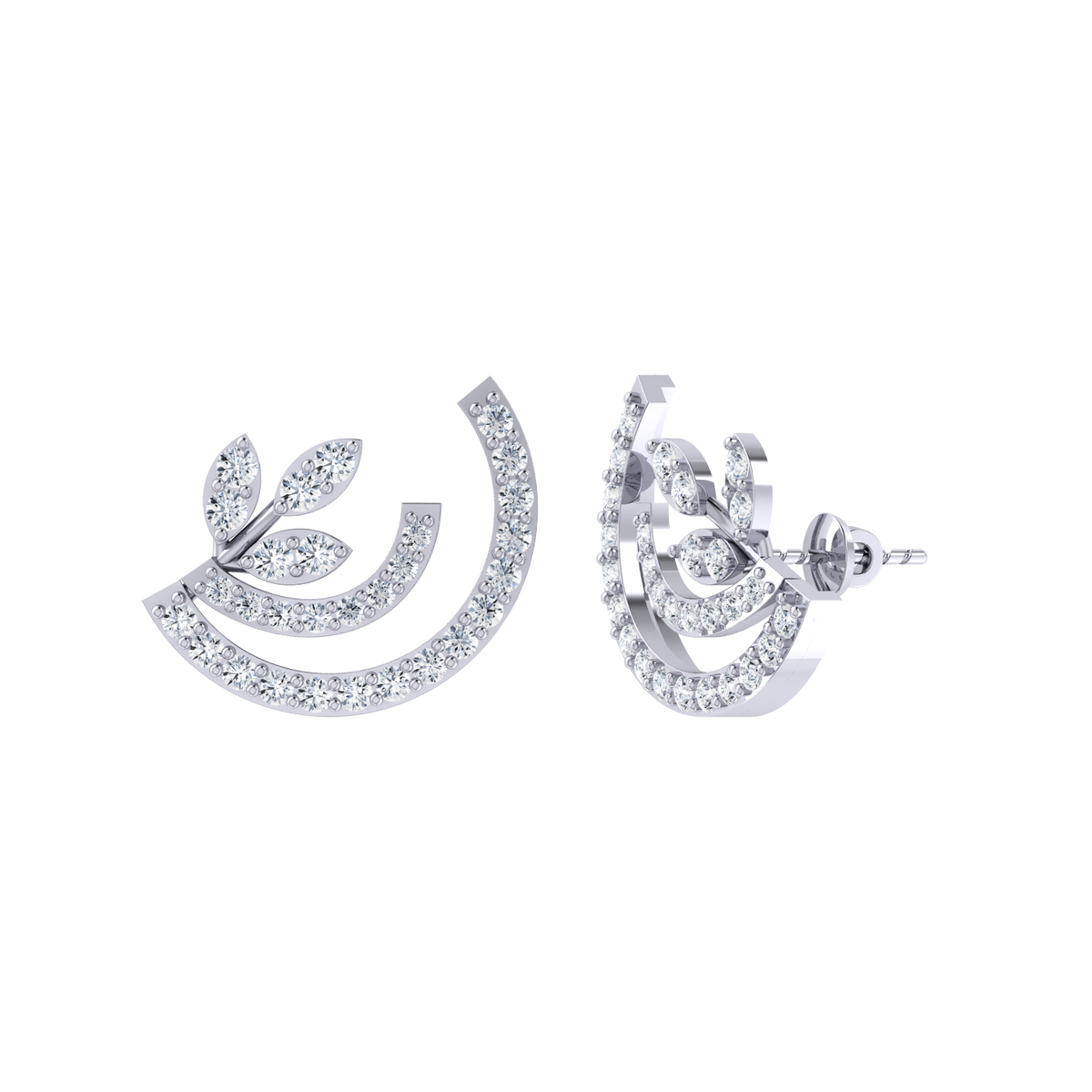 White Gold Diamond Earrings - Blossom Baubles [wg]