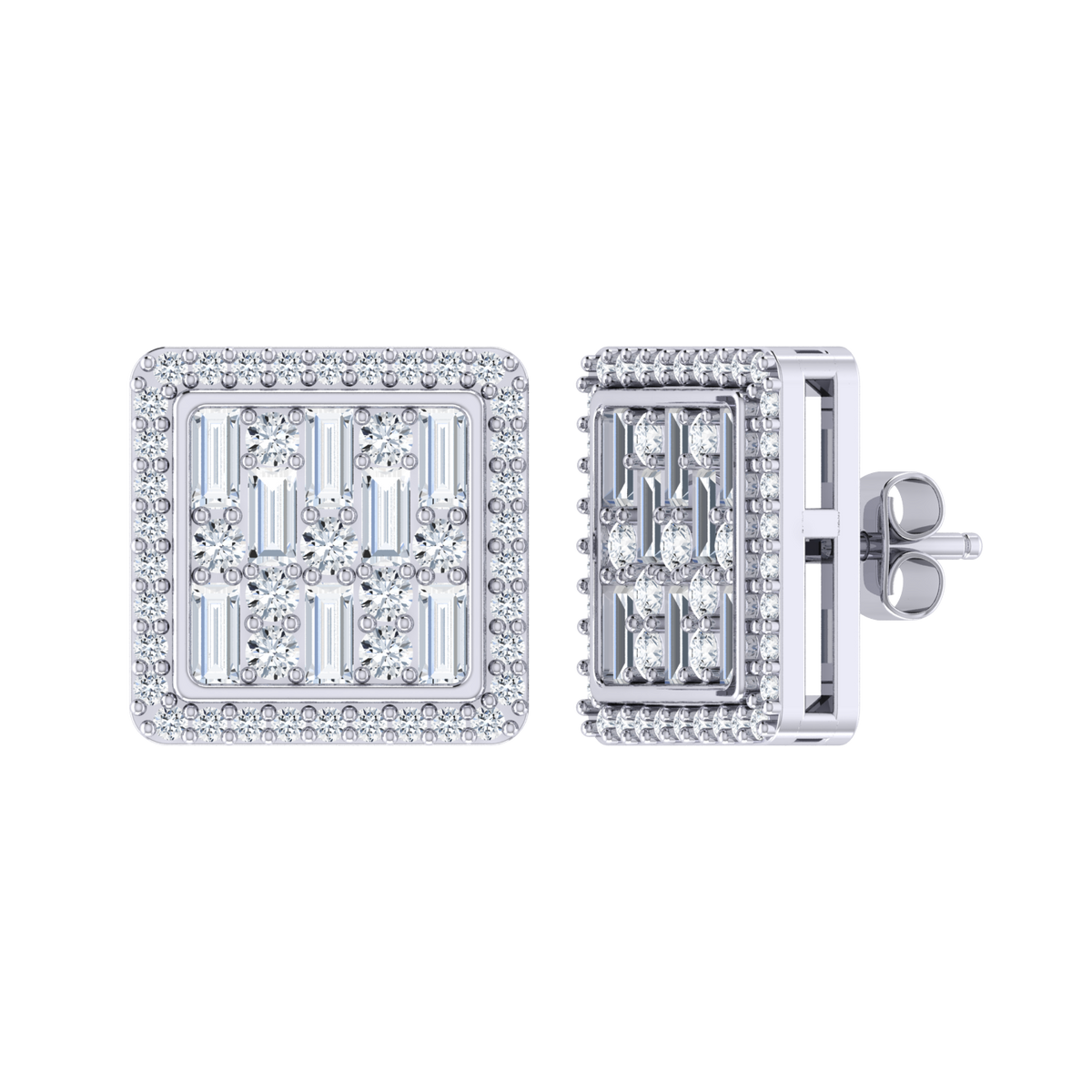 White Gold Diamond Earrings - Scarlet Majesty [wg]
