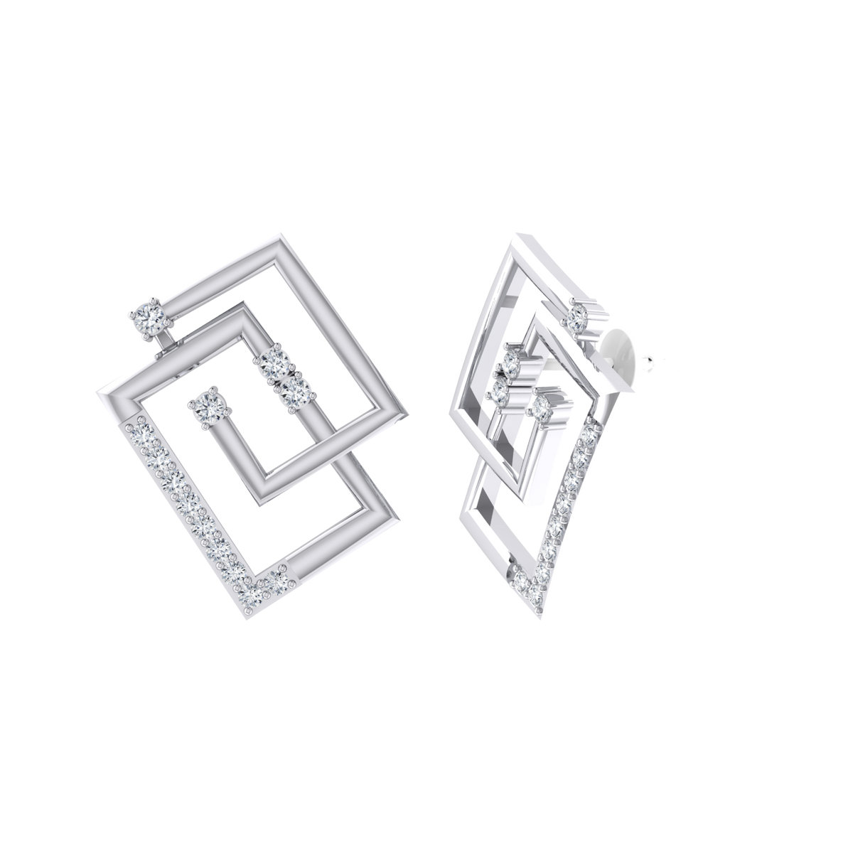 White Gold Diamond Earrings - Radiance Drops [wg]