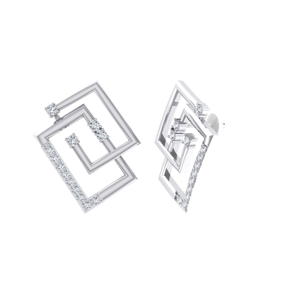White Gold Diamond Earrings - Radiance Drops [wg]