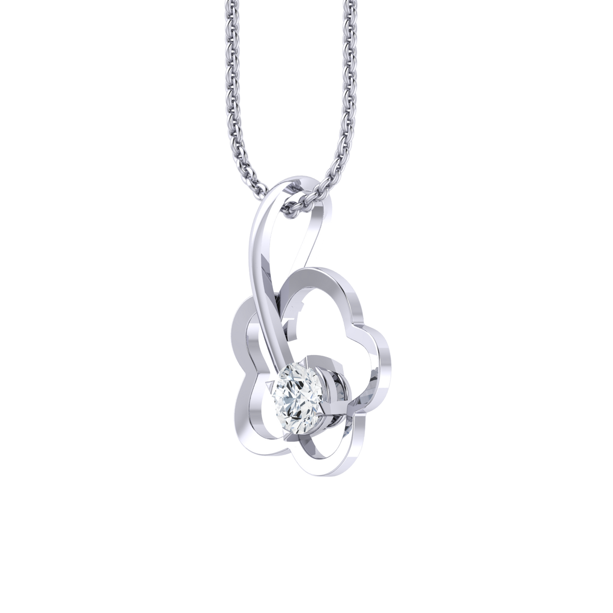 White Gold Diamond Pendant - Sparkling Beauty [wg]