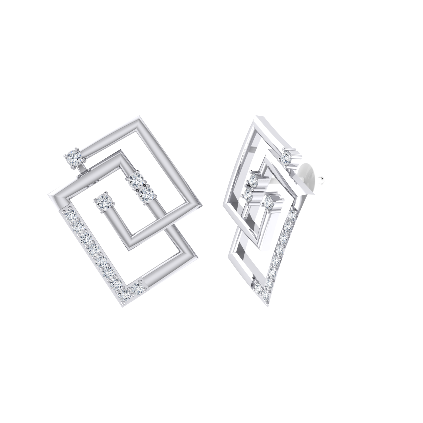 White Gold Diamond Earrings - Radiance Drops [wg]