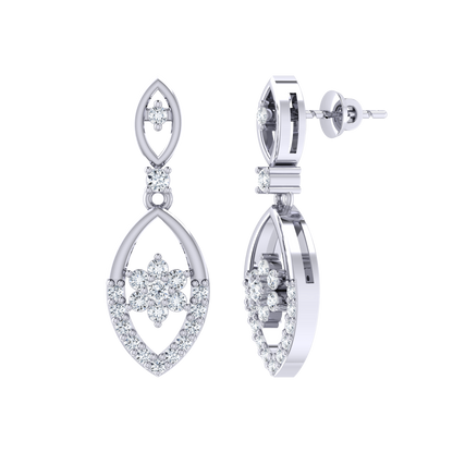 White Gold Diamond Earrings - Sparkling Memory [wg]