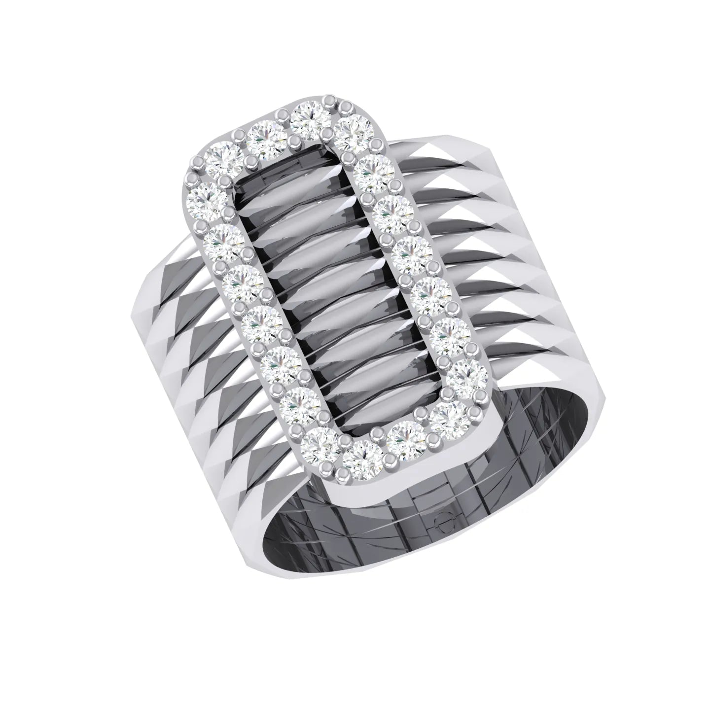 White Gold Diamond Ring - Sparkling Unity [wg]