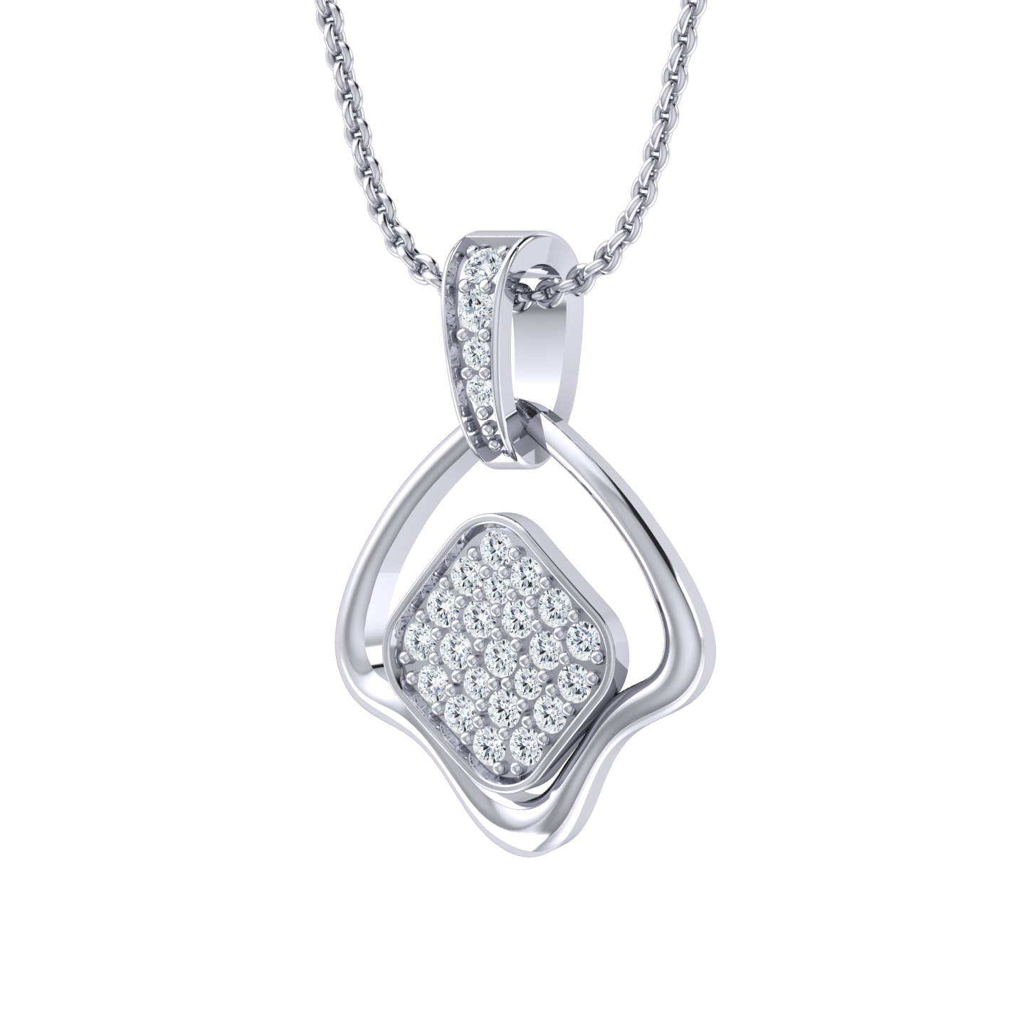 White Gold Diamond Pendant - Simple Splendor [wg]