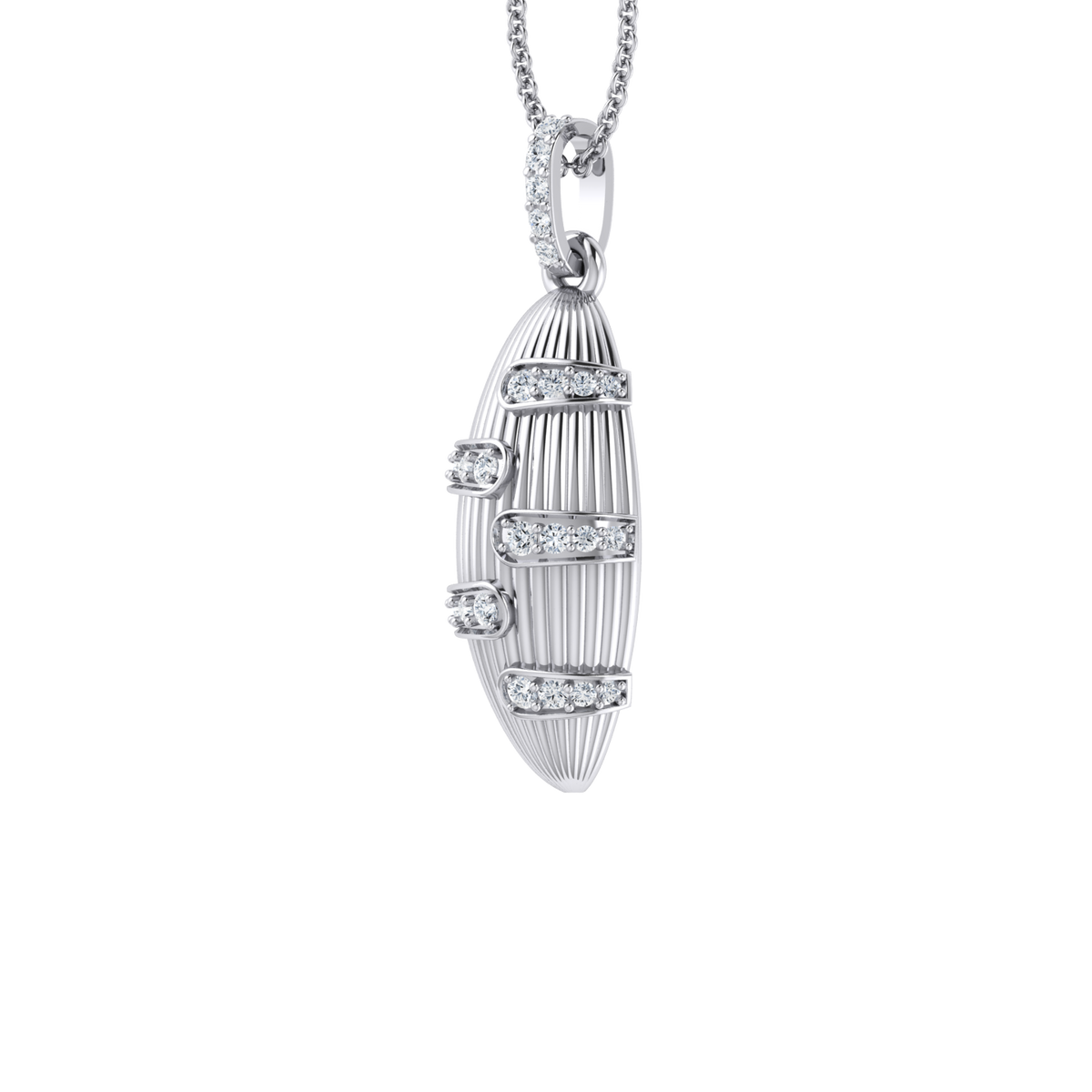 White Gold Diamond Pendant - Graceful Glamour [wg]