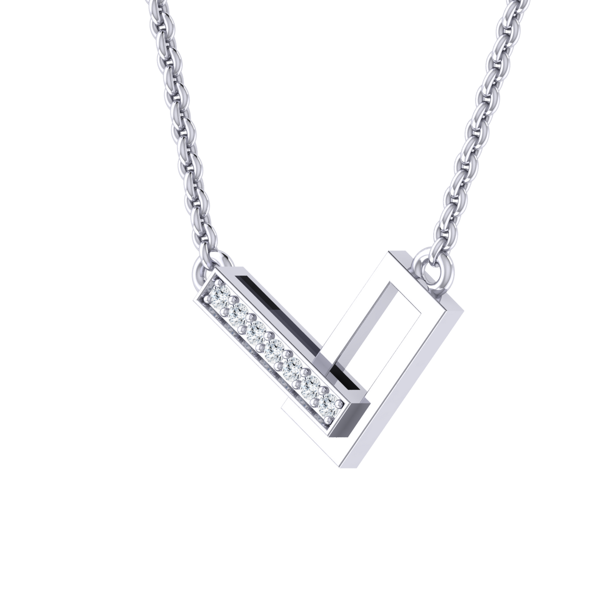White Gold Diamond Pendant - Subdued Radiance [wg]