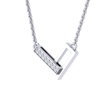 White Gold Diamond Pendant - Subdued Radiance [wg]