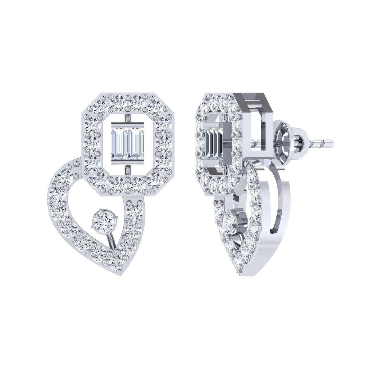 White Gold Diamond Earrings - Seraphic Beauty [wg]