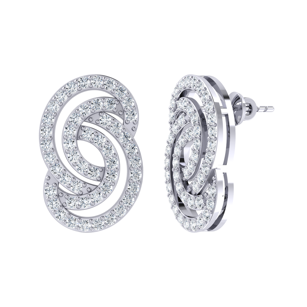 White Gold Diamond Earrings - Infinity Isle [wg]