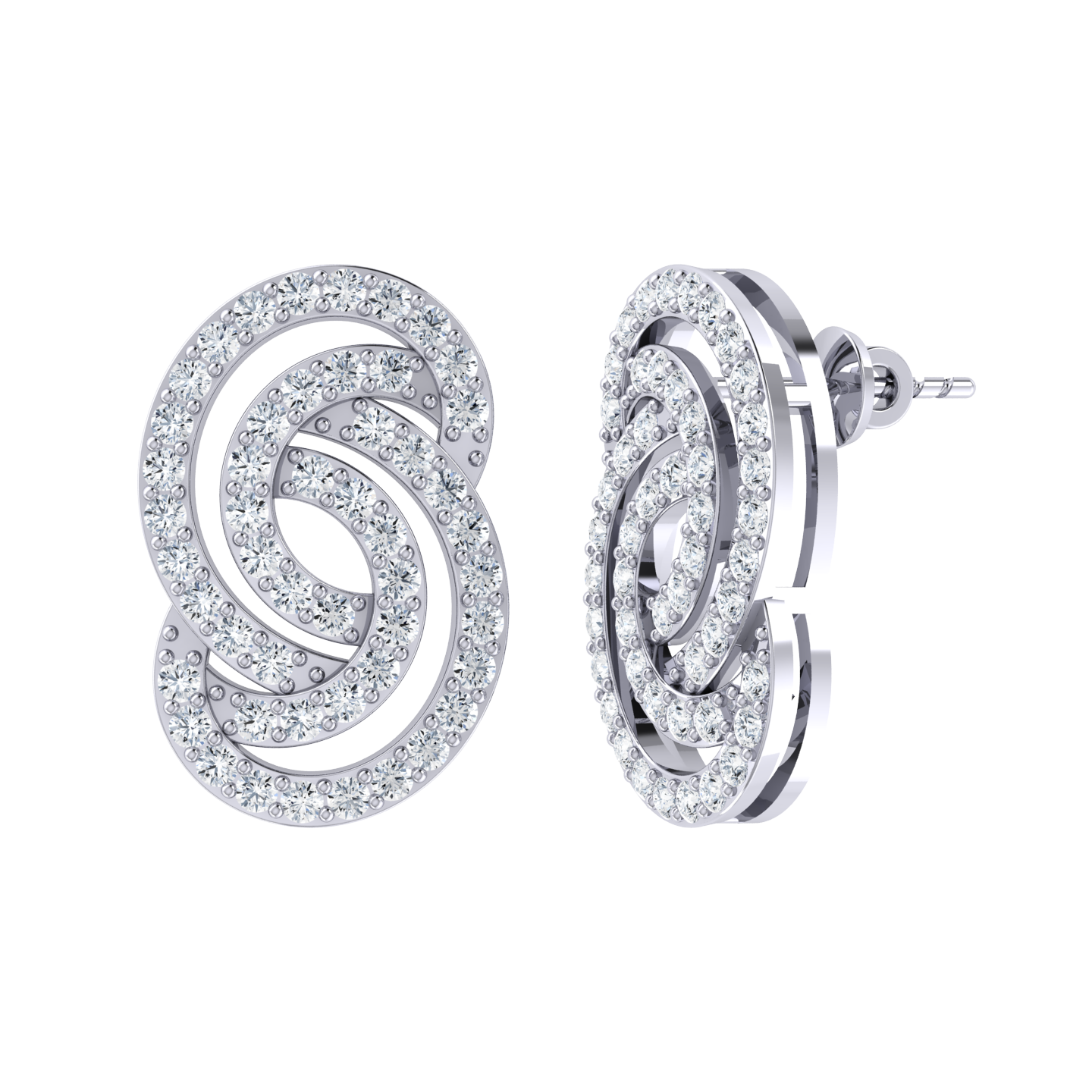 White Gold Diamond Earrings - Infinity Isle [wg]