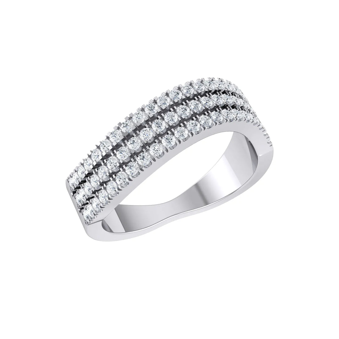 Radiant Rows White Gold Lab Grown Diamond