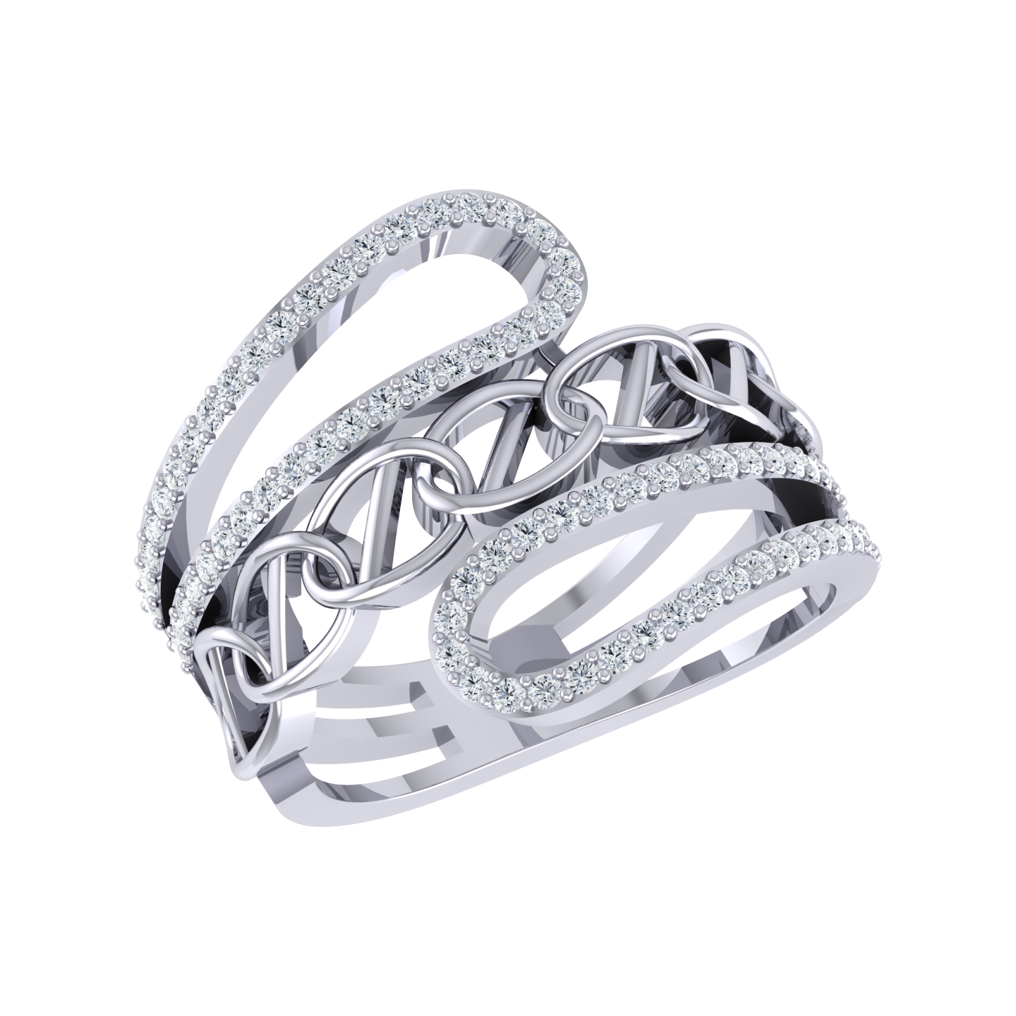 White Gold Diamond Ring - Glamorous Gem [wg]