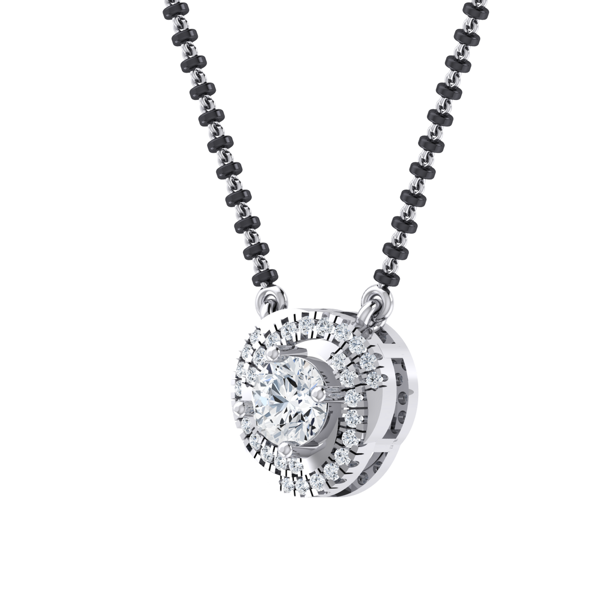 White Gold Diamond Mangalsutra - Radiant Vows [wg]