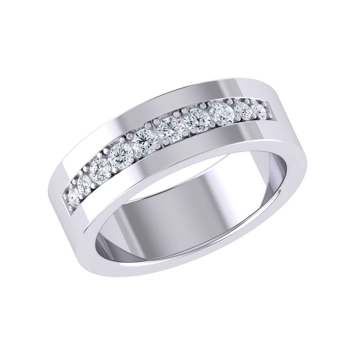 White Gold Diamond Ring - Halo Curve [wg]