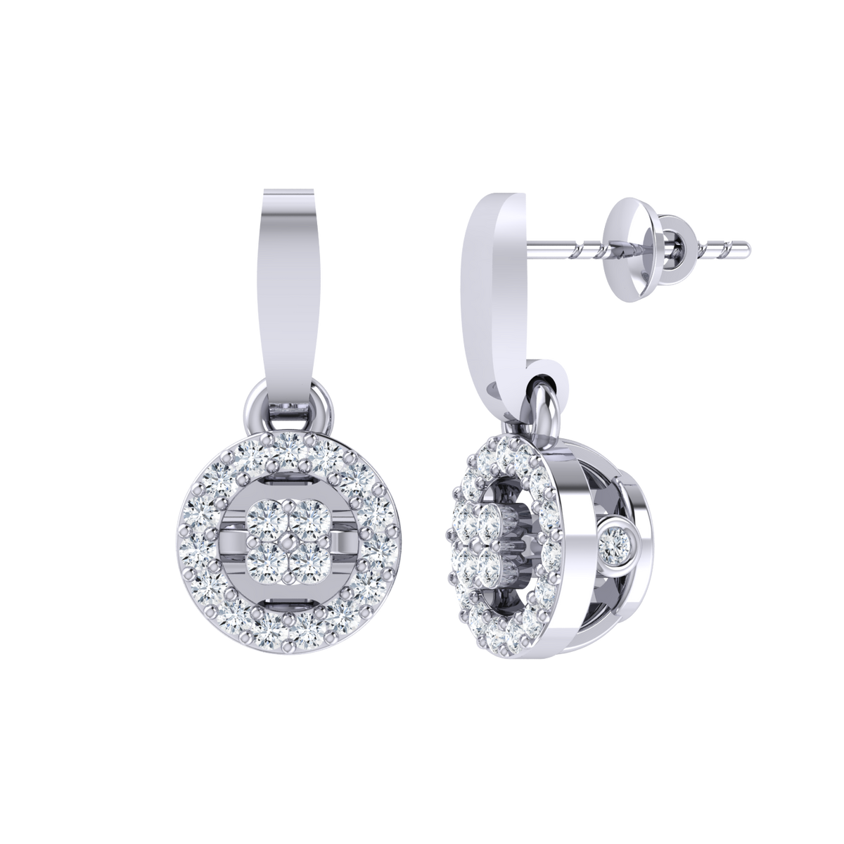 White Gold Diamond Earrings - Bling On [wg]