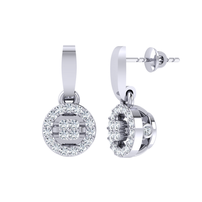 White Gold Diamond Earrings - Bling On [wg]
