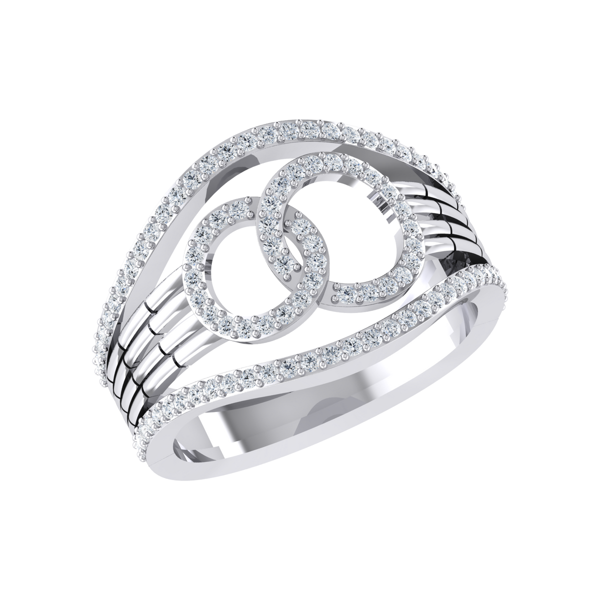 Dazzling Band White Gold Lab Grown Diamond Ring [wg]
