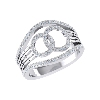 Dazzling Band White Gold Lab Grown Diamond Ring [wg]