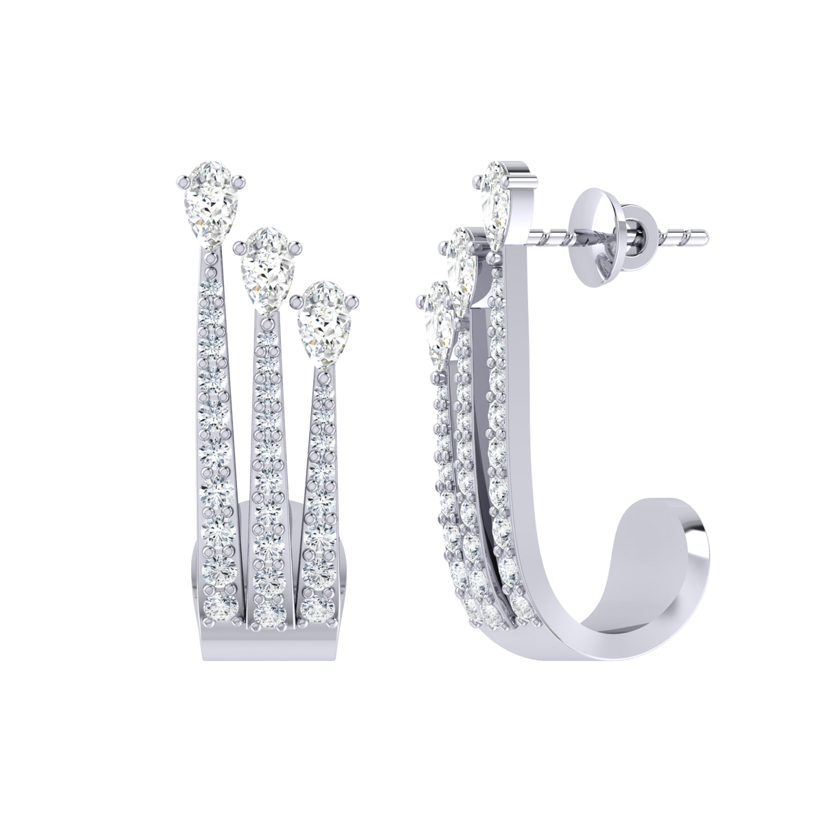 White Gold Diamond Earrings- Endless Beauty [wg]