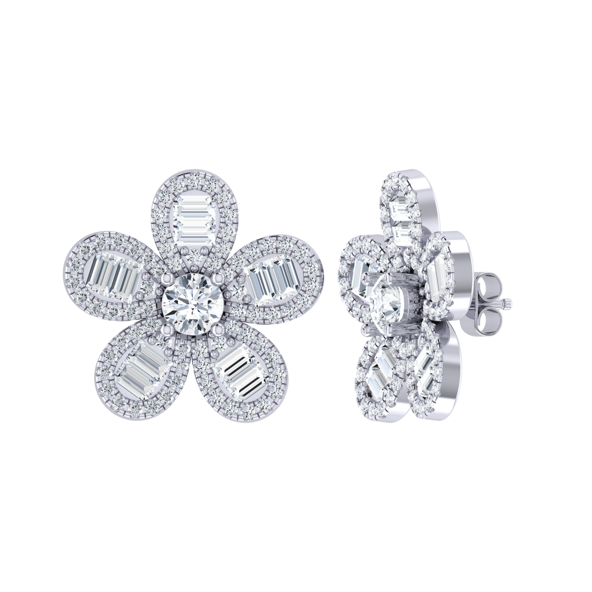 White Gold Diamond Earrings - Cascade Spark [wg]