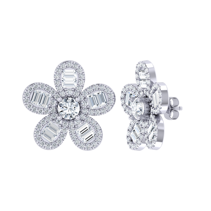 White Gold Diamond Earrings - Cascade Spark [wg]
