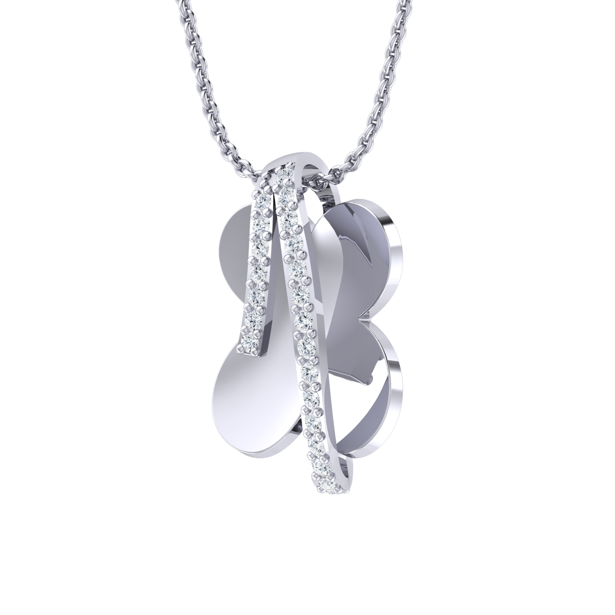 White Gold Diamond Pendant - Graceful Glow [wg]