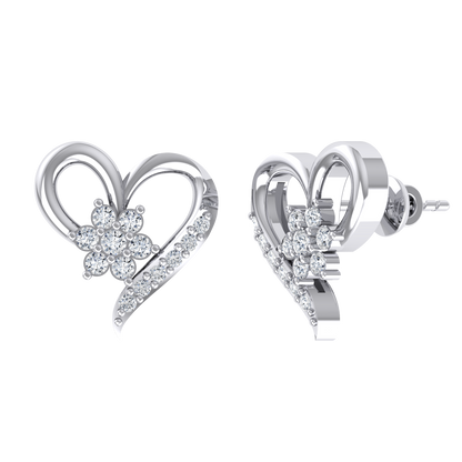 White Gold Diamond Earrings - The Royalty [wg]