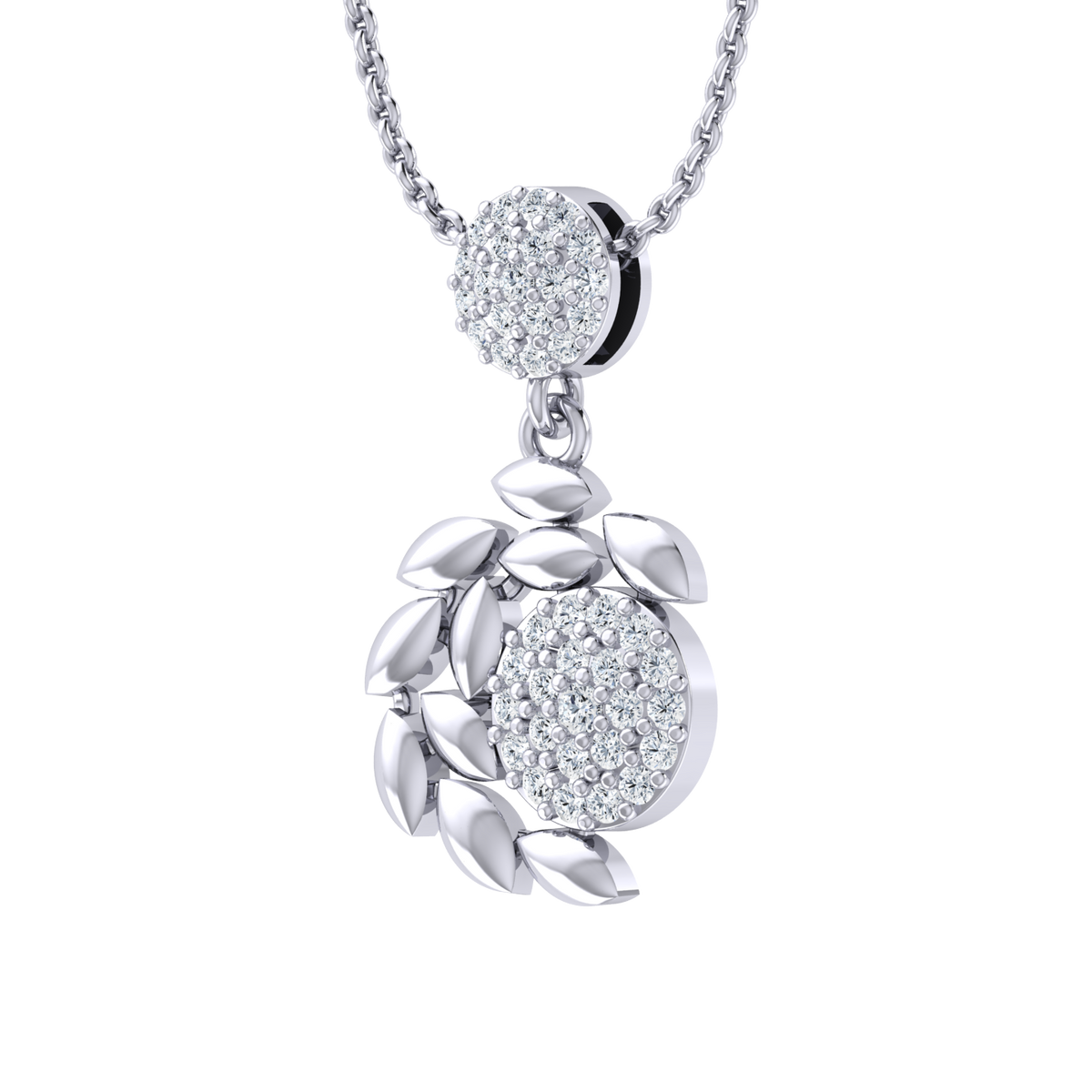 White Gold Diamond Pendant - Serene Spark [wg]