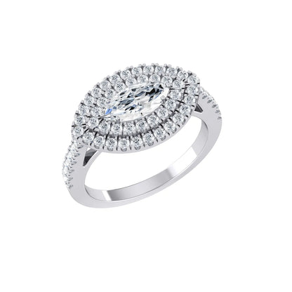 White Gold Diamond Ring - Aurora Crown [wg]