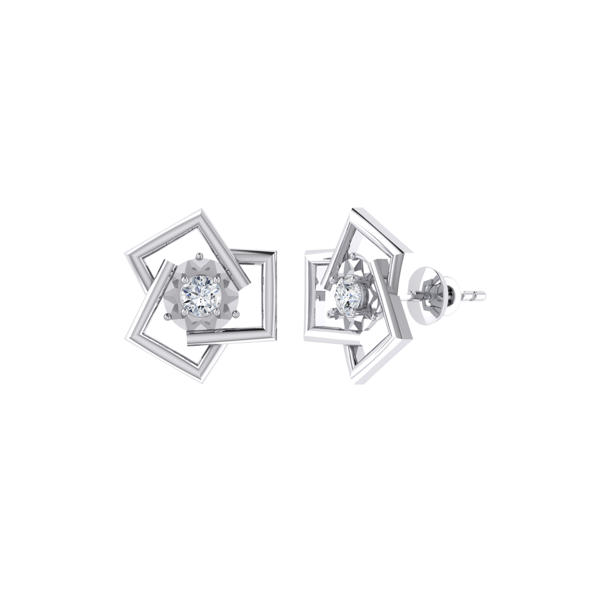 White Gold Diamond Earrings - Whimsical Wonders [wg]