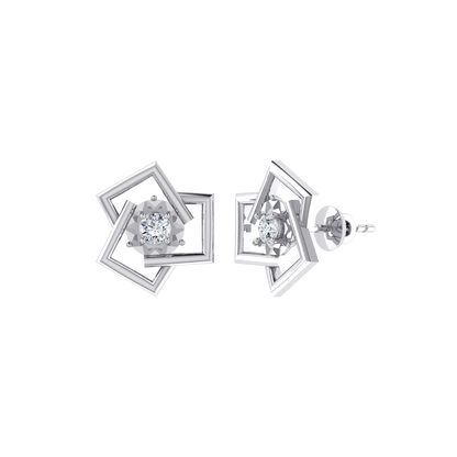 White Gold Diamond Earrings - Whimsical Wonders [wg]