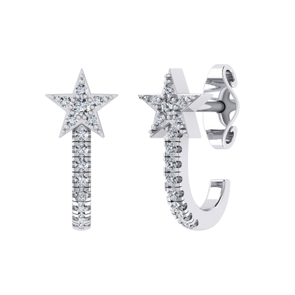 White Gold Diamond Earrings - Brilliant Ray [wg]
