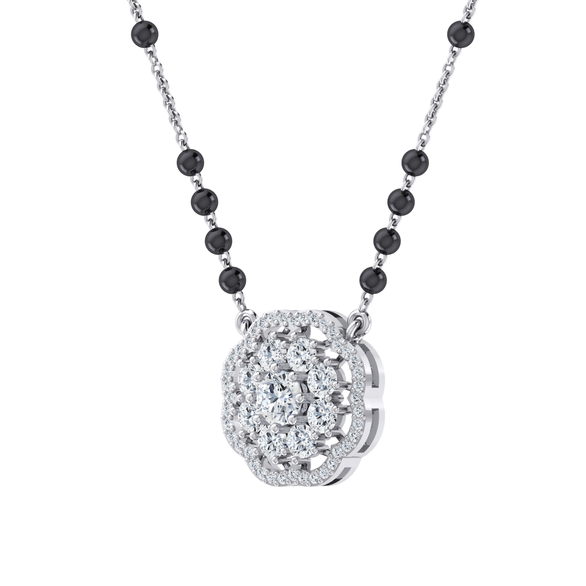 White Gold Diamond Mangalsutra - Royal Luminescence [wg]