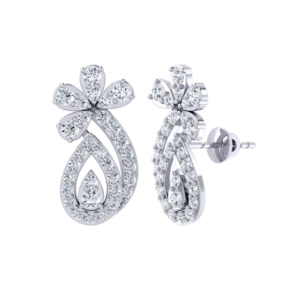 White Gold Diamond Earrings - Glimmering Glamour [wg]
